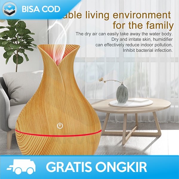 HUMIDIFIER TEKSTUR KAYU ULTRASONIC NO NOISE ORIGINAL BY TAFFWARE MURAH