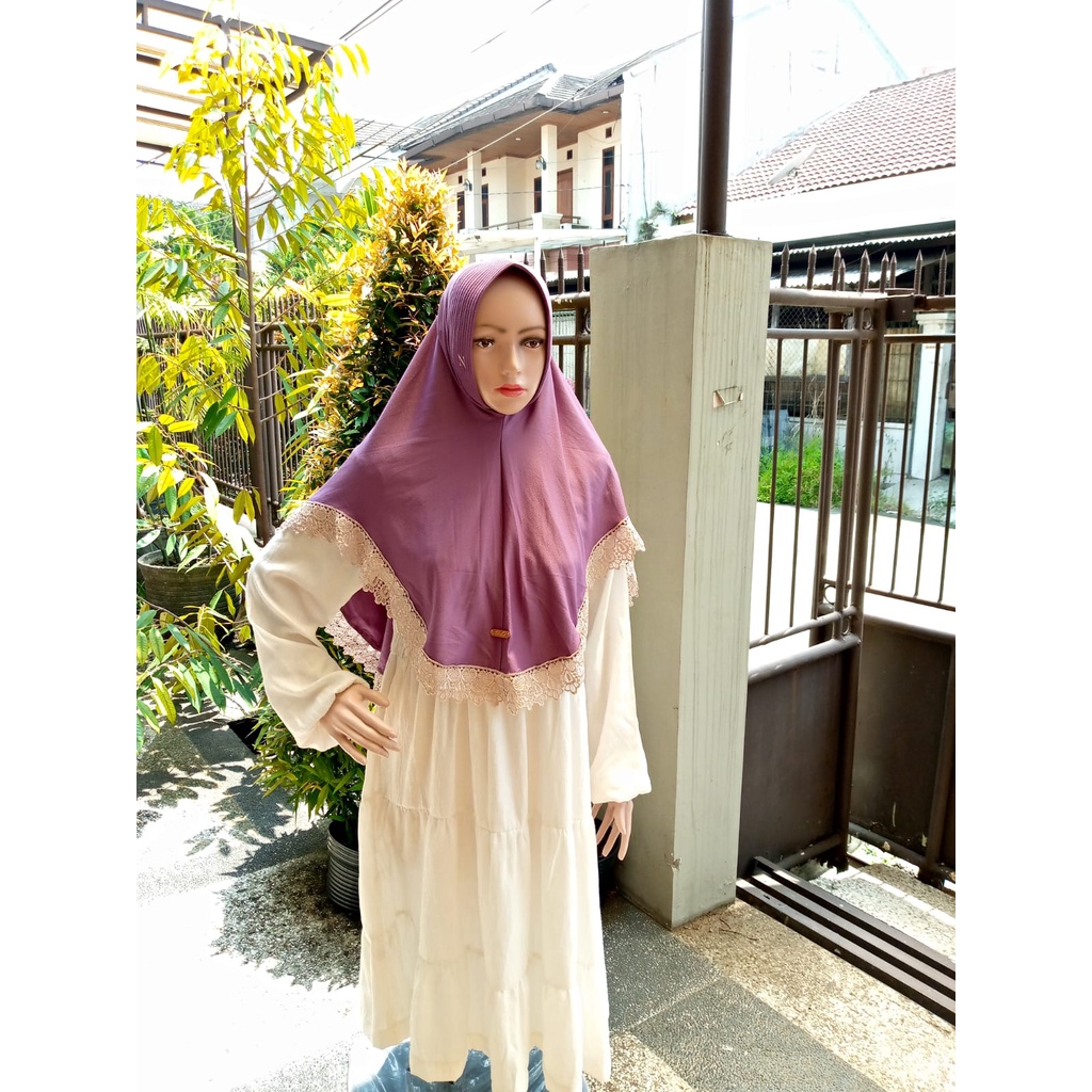 NEW  JILBAB AIRISH PET RENDA PRADA ( M) - HIJAB DOI ORI
