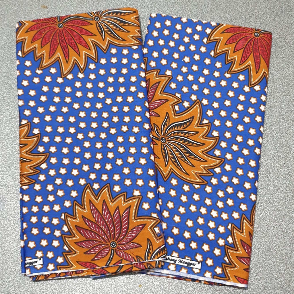 Bahan Batik Pekalongan Motif Bintang Biru / kain Bahan Batik Printing