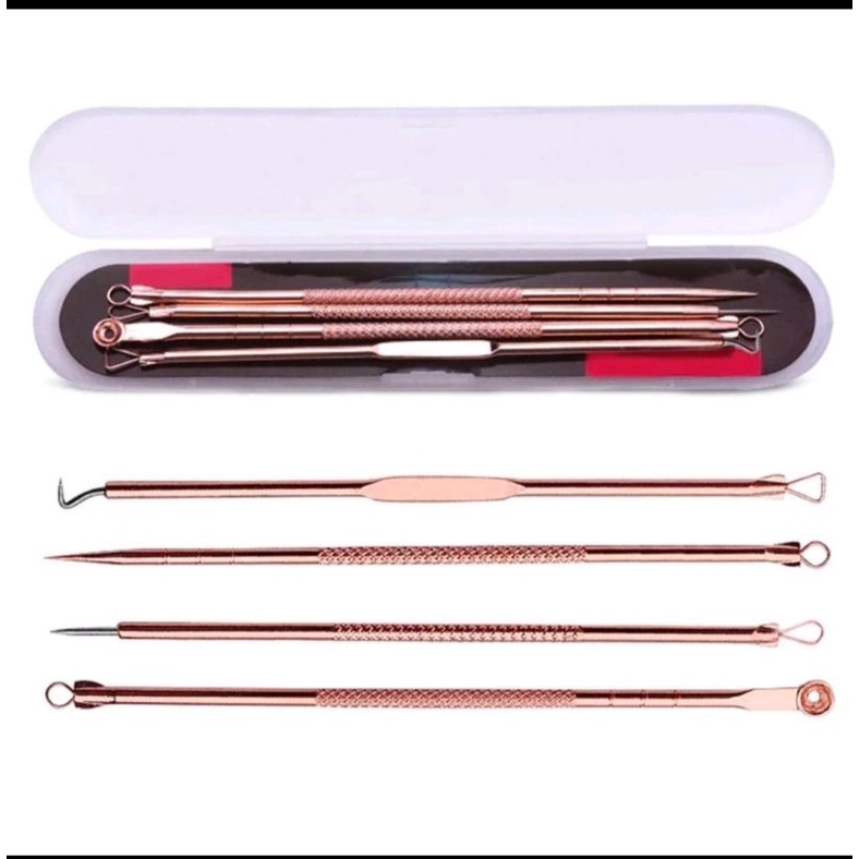 Alat Pencet Komedo Set 4 In 1/ Pinset Pembersih Blackhead / Penjepit Komedo