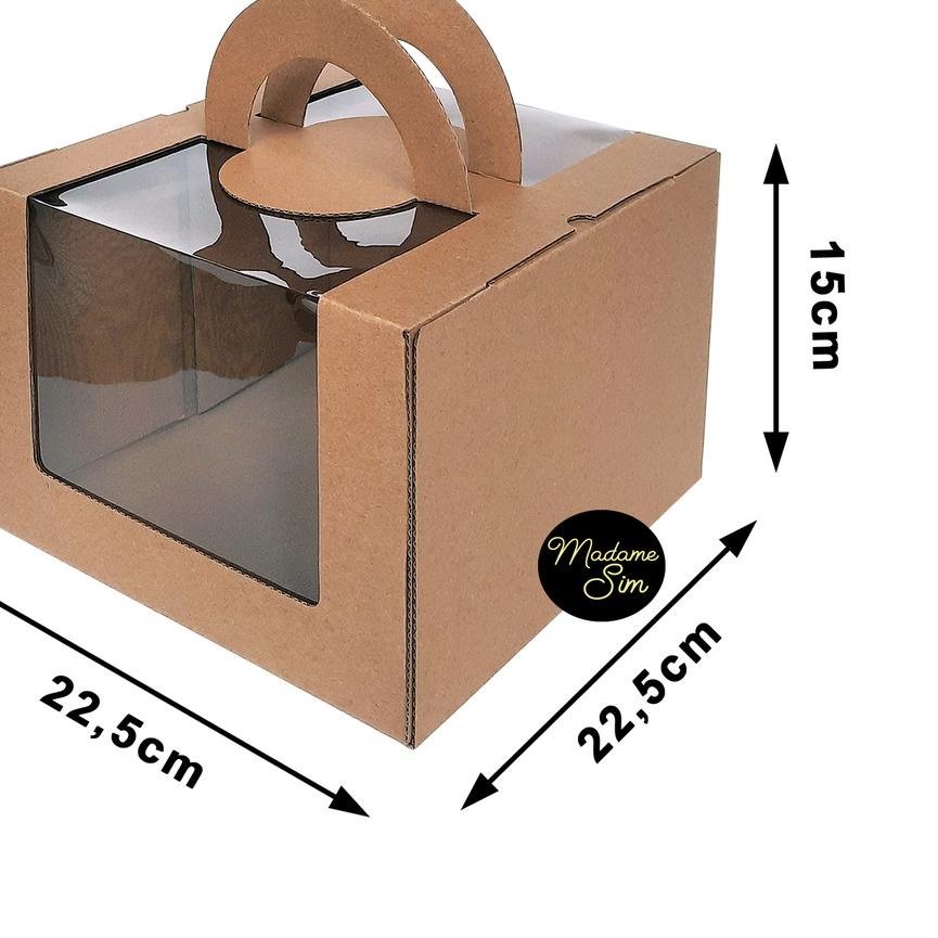 

● KOTAK KUE - CAKE BOX - DUS BOLU 22 x 22 x 15 CM - MS-T02 (ISI : 10 PCS) ☊