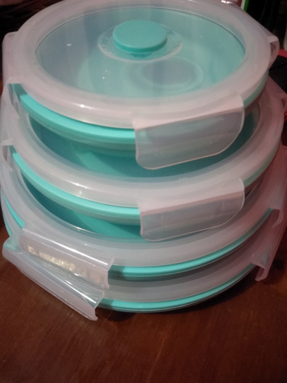 1 Set (4pcs) Kotak Makan Lipat Silikon (foldable Silicon Food Container) Bpa Free Food Grade