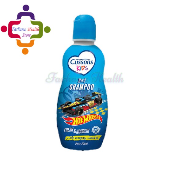 Original Cusson Kids 2in1 Shampoo 200ml Fresh & Nourish Hotwheels