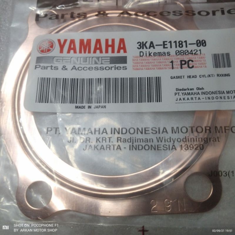 PACKING TEMBAGA BLOK HEAD RX KING ORI YGP RXKING RX-KING PAKING GASKET BLOCK SEHER PISTON ATAS