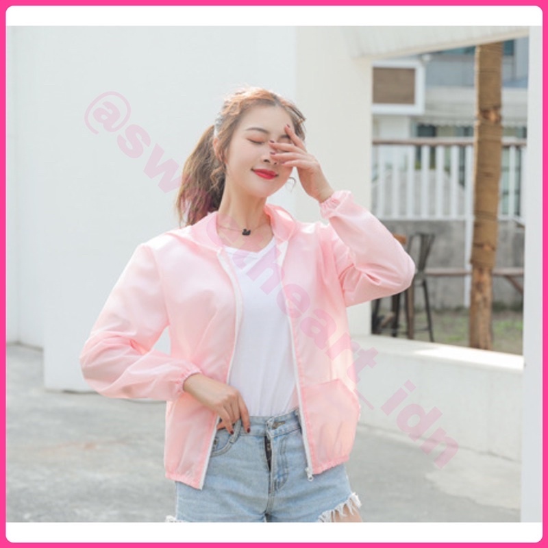 Jaket Anti UV Jaket Hoodie Wanita Pelindung Anti Sinar Matahari / Anti Angin-2