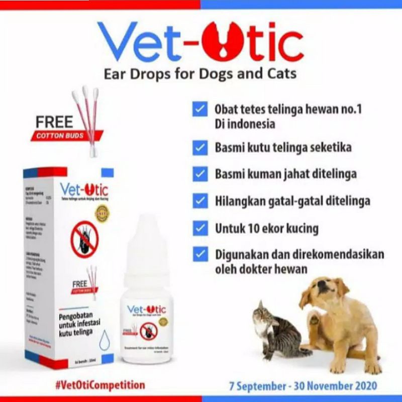 Vet - otic / Vet otic Obat Tetes Kutu Telinga Kucing Anjing dan Kelinci