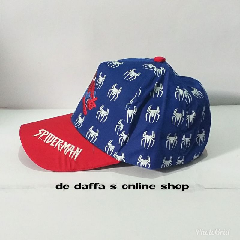 Topi anak baseball karakter spiderman marvel bordir full printing