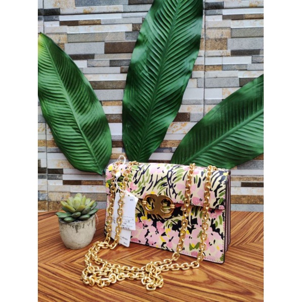 Tas Tory Burch Gemini link small chain shoulder bag - flower field LG