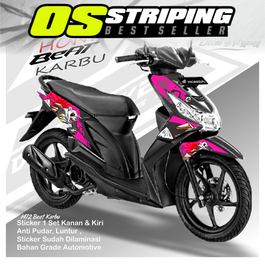 OS- 1472 Sticker Striping Motor HONDA BEAT KARBU/LAMA List Variasi Panda Keren
