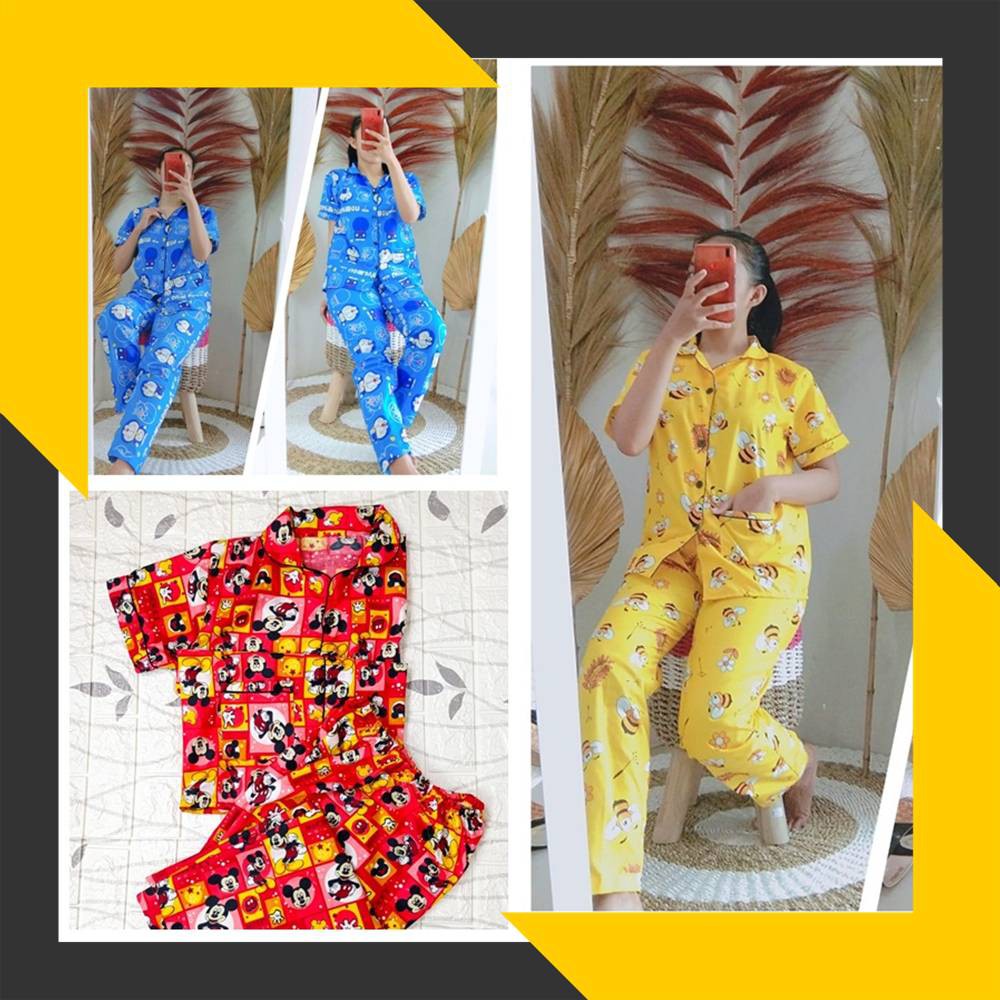  Piyama  Katun Jepang Motif Rasti Setelan Baju Tidur 