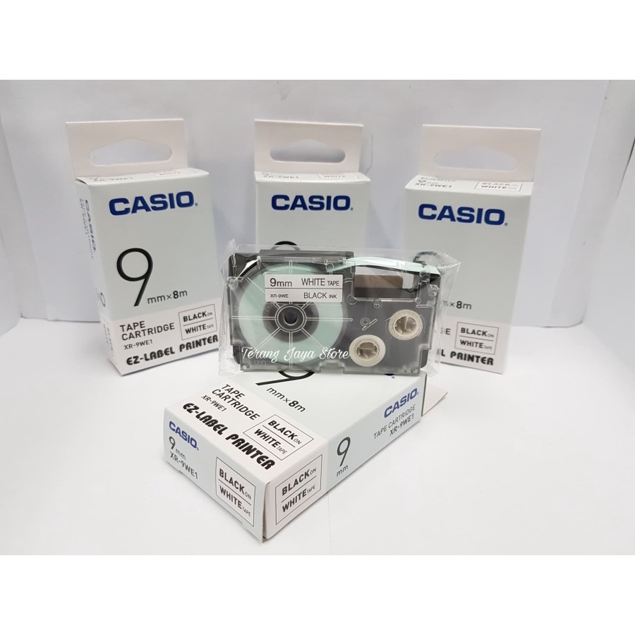 Casio ez-label printer tape cartridge 9mm tipe xr-9we1 wanna putih