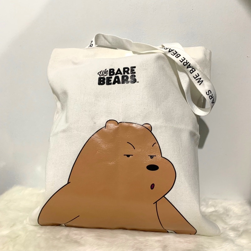 totebag we bare bears miniso / totebag grizzly bear / tas wbb grizzly / tas miniso / grizzly wbb bag