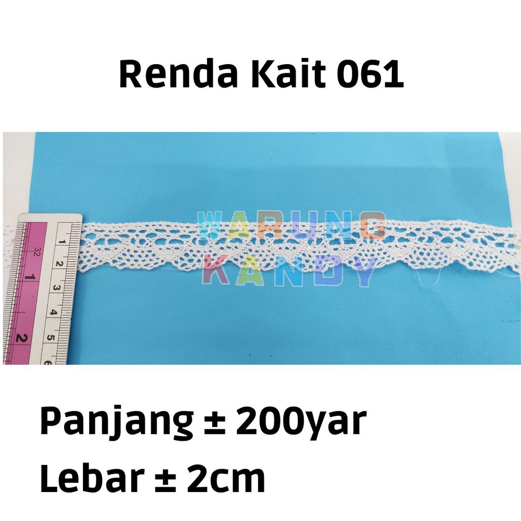 Renda Kait 061 Putih 200yar / 180Meter