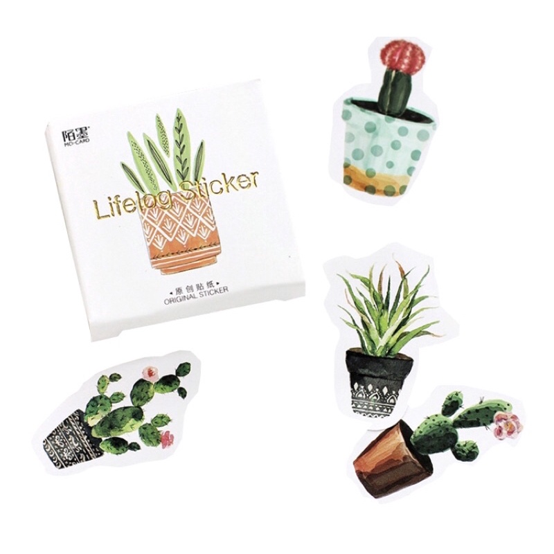 Sticker/Sticker aesthetic/Sticker kaktus/scrapbook/jurnal sticker/sticker moder/sticker jurnal