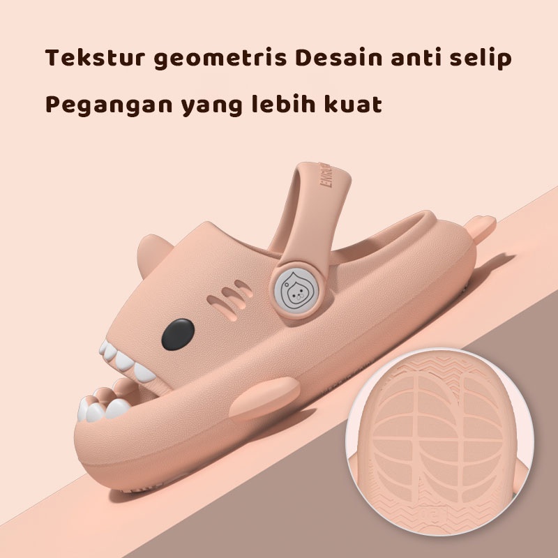 Sandal Anak Laki EVA Aneka Warna Motif Desain Asli Hiu Shark Stereo 3D