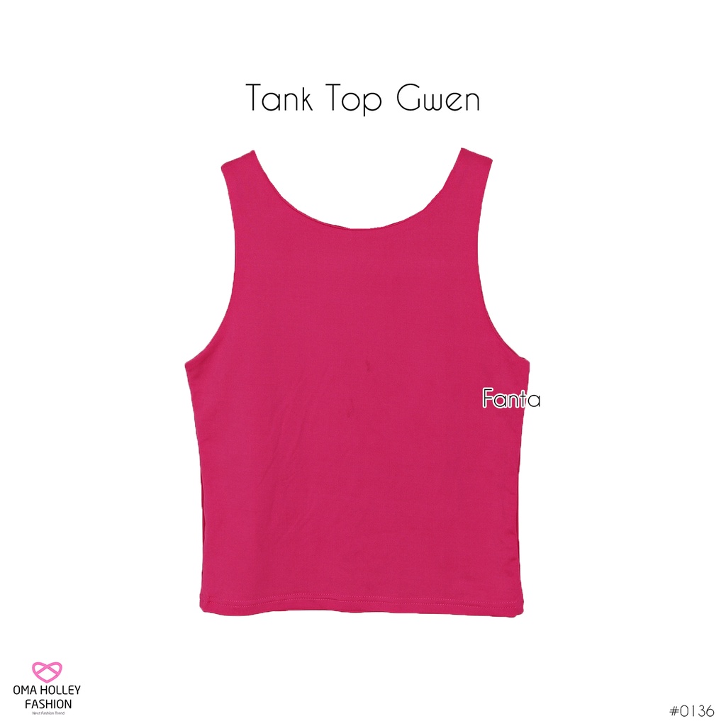 (COD) OH Fashion Tank top Gwen Wanita jewelneck elvz #0136-03-Fanta