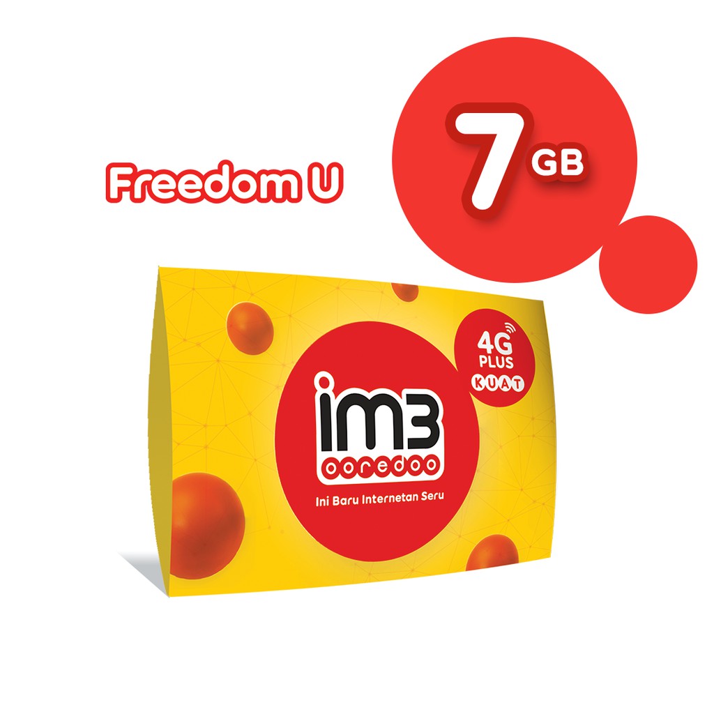 IM3 Ooredoo Kuota 7GB+20 GB Youtube, IG, TikTok & Spotify