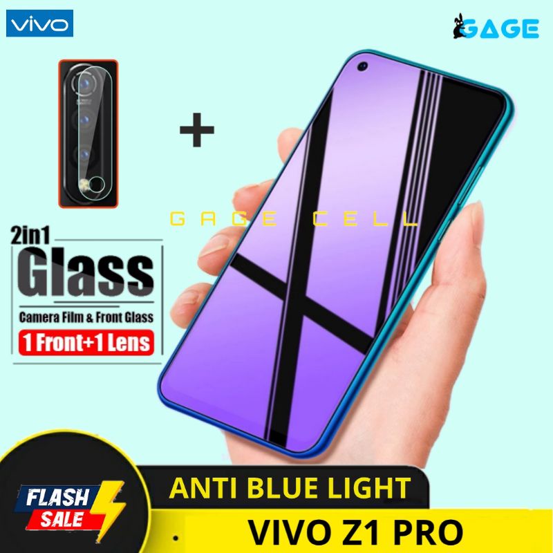 2in1 TEMPERED GLASS ANTI BLUE LIGHT FULL LAYAR VIVO Z1 PRO - TG ANTI GORES BLUE  VIVO Z1 PRO SCREEN