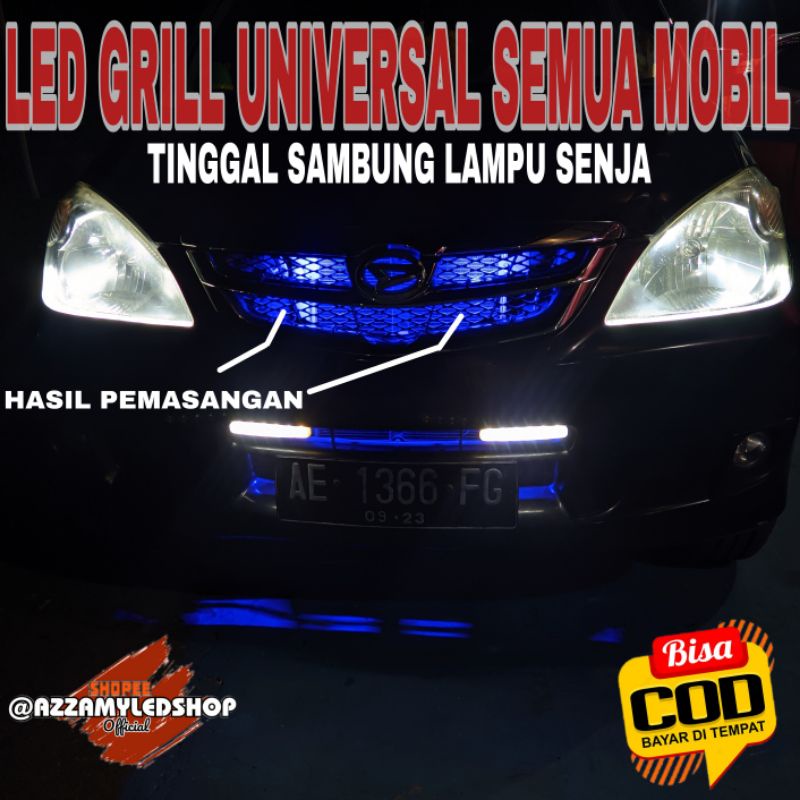 Sepasang lampu mobil led grill universal untuk grill depan semua mobil super terang