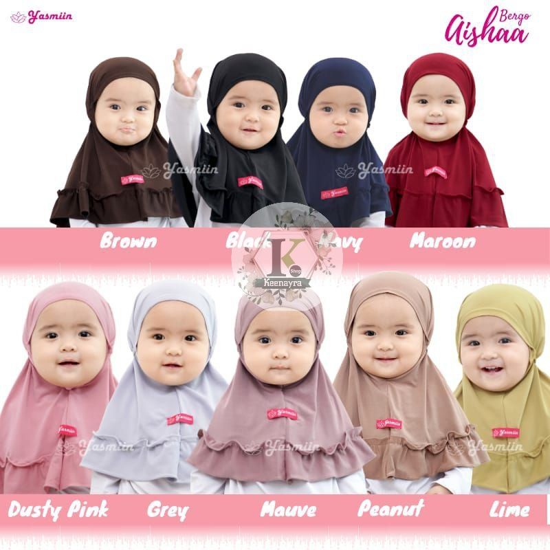 PROMO  6Bulan - 8Tahun JILBAB ANAK BERGO AISHA YASMIIN / BERGO ANAK / HIJAB BAYI
