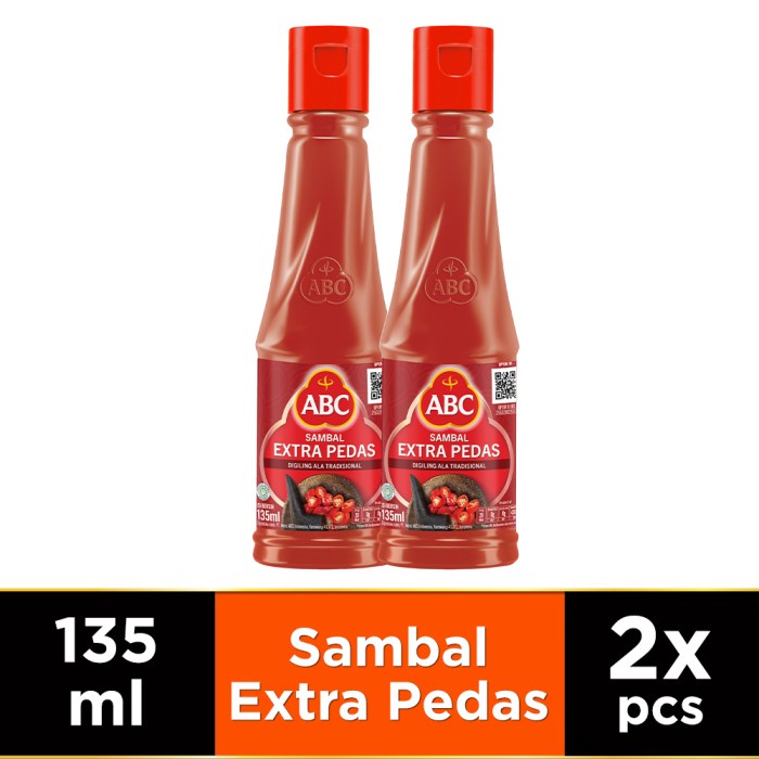 

sambal-aneka- abc sambal extra pedas 135 ml - twin pack -aneka-sambal.