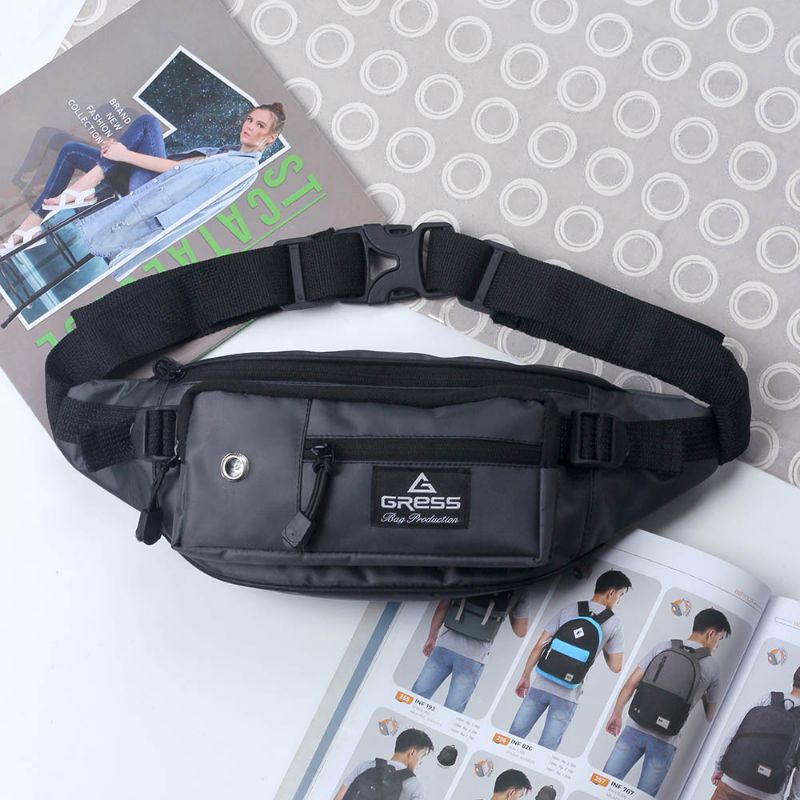 AUTHENTIC Tas Selempang Waist Bag Pria Anti Air Tas Pinggang Sling Bag Waterproof GRESS Premium 476