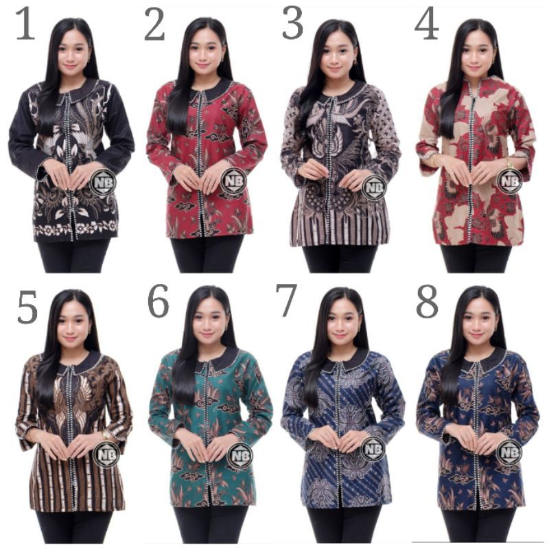 BAJU BATIK WANITA MODERN MONALISA GENES M,L,XL asli PEKALONGAN