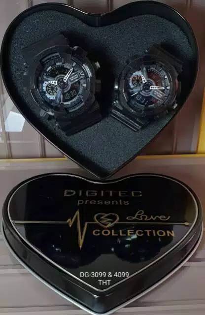 Jam Tangan Couple Sport Army Digitec Dual Time Anti Air Original Bergaransi Strap Karet 3099 &amp; 4099