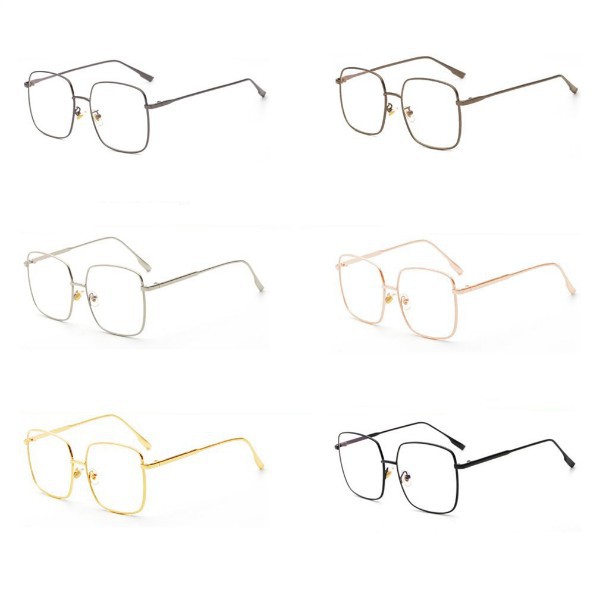 ❤️GTB❤️ R176 Kacamata Korean Design Square Besi Frame Eyeglasses kacamata Persegi retro Wanita/Pria