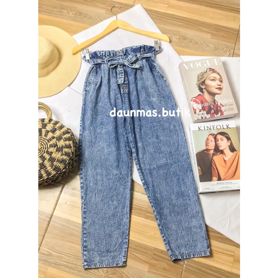 1KG MUAT 4PCS |  DIFA BAGGY JEANS SNOW ACID TALI KANCING KOREAN STYLE HITS OOTD SELEBGRAM FASHION