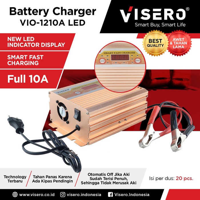 Battery Charger/Charger Aki 10A LED Smart Fast Visero (VIO-1210A LED)