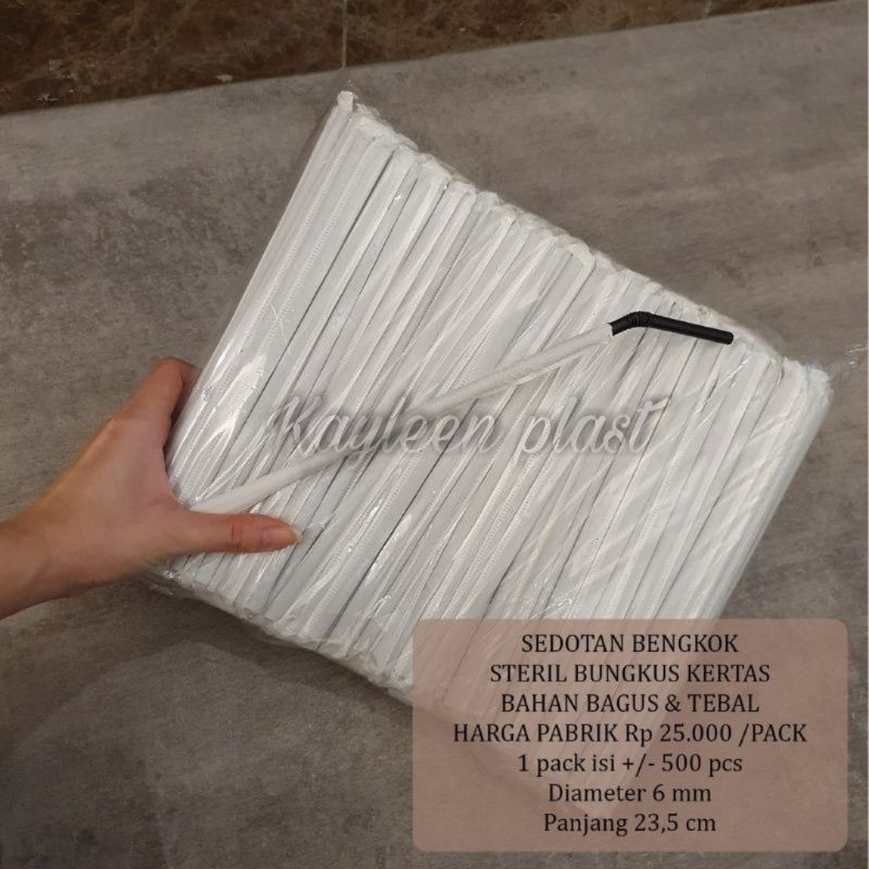 Sedotan Flexibel Hitam Steril BUNGKUS KERTAS 1 pak 500pcs