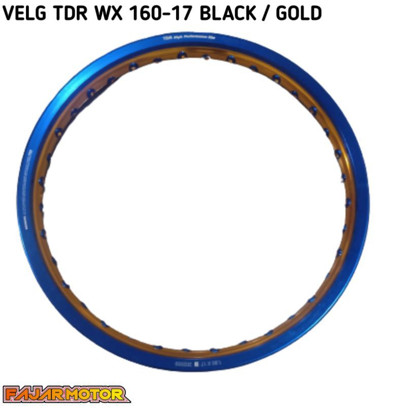 TDR RIM VELG 140 160 WX SHAPE KOTAK 2TONE BLUE GOLD BLACK GOLD VELK PELEG RING 17