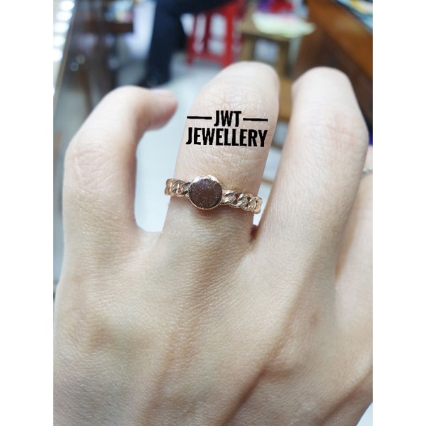 CINCIN EMAS SIGNET ORI ITALY BULAT ROUND CLASSIC FASHION