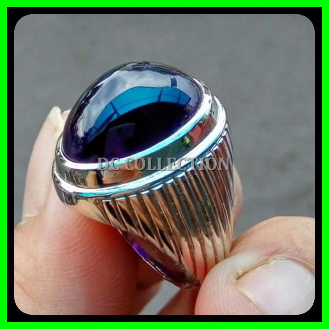 CINCIN BATU AKIK PERMATA NATURAL KECUBUNG AMETHYST PANGKALAN BUN UNGU TUA TERMURAH