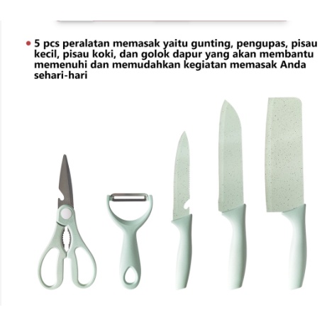 PISAU DAPUR SET WARNA 6 IN 1 PERALATAN DAPUR