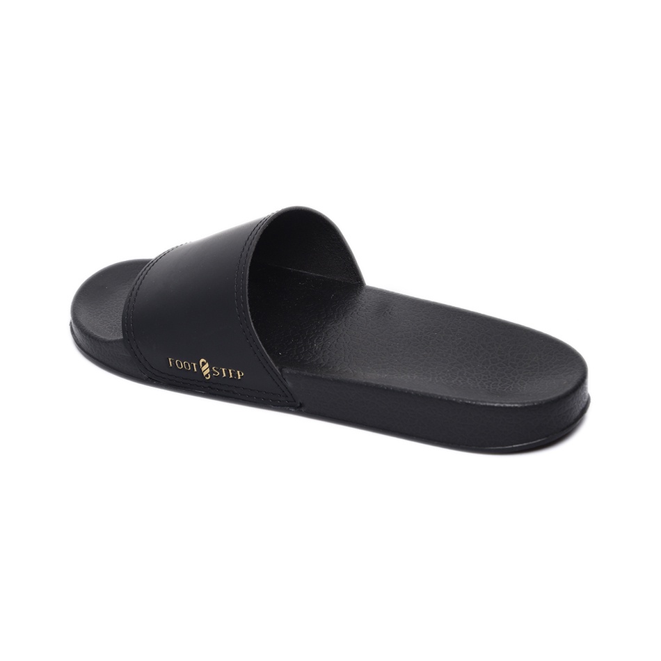 PORTO BLACK ORIGINAL x FOOTSTEP Sandal Casual Hitam Pria Sendal Slide Jalan Santai Harian Slippers Hangout Main Kondangan Lebaran Slop Selop Karet Premium Slip On Remaja Dewasa Flip Flop Kerja Formal Sport Fashion Footwear Keren Terbaru Kekinian Branded