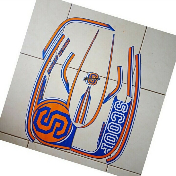 Stiker Body & Lis Body & Striping Motor Scoopy Sporty 2014 Biru