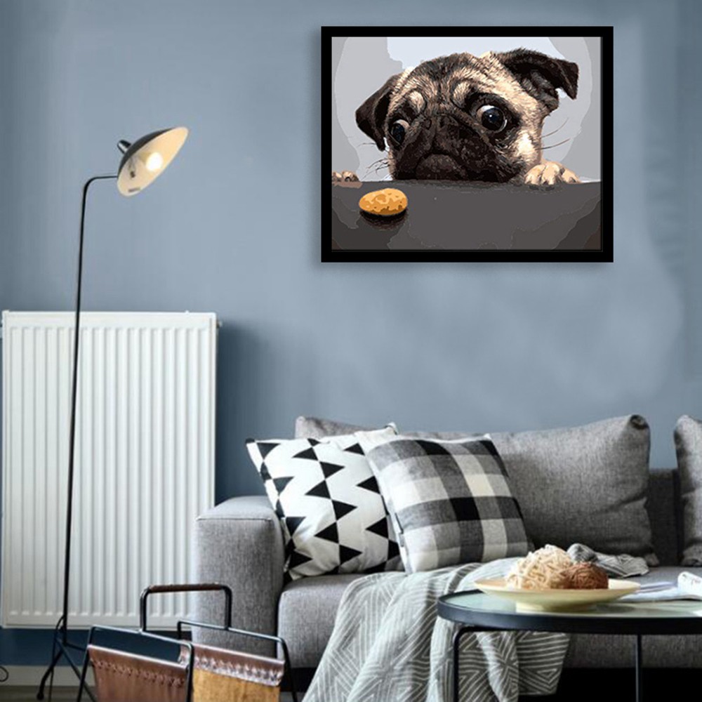 Paint By Numbers For Kids 16 X 20inch French Bulldog Without Frame Shopee Indonesia