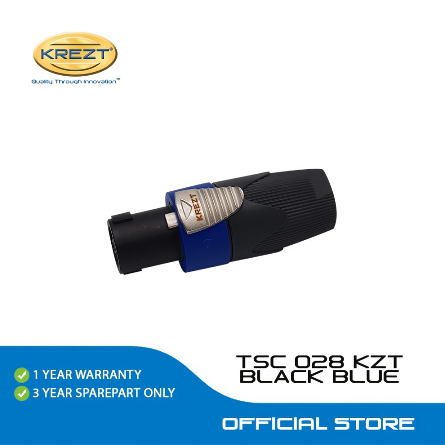 KREZT AUDIO SPEAKON CONNECTOR TSC 028 KZT BLUE BLACK