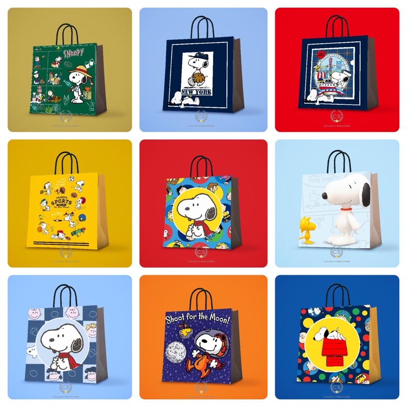 

paperbag snoopy goodie bag hampers ulang tahun souvenir birthday