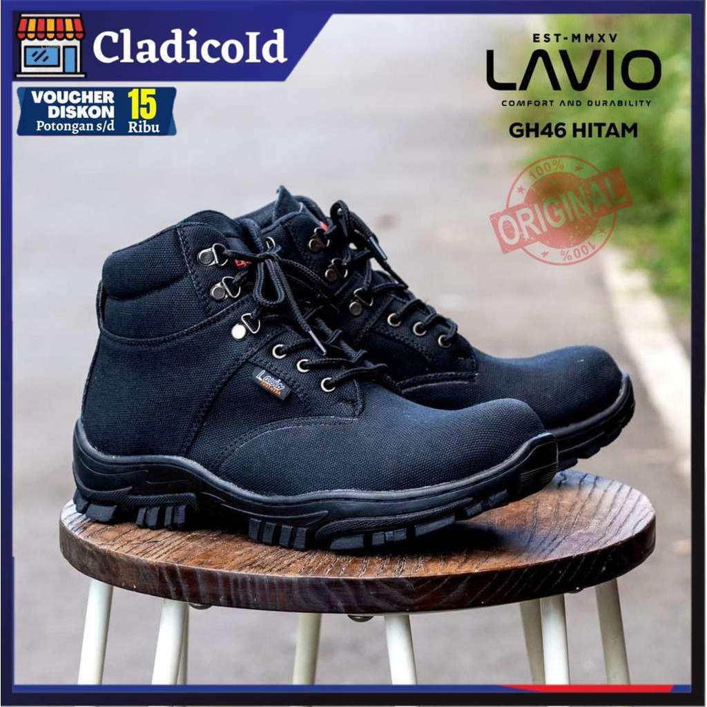 SEPATU BOOT PRIA SAFETY UJUNG BESI OUTDOOR KERJA LAPANGAN PROYEK MENDAKI GUNUNG TRAVELING LAVIO GH46 SEFTY SHOES SAFTY UJUNG BESI