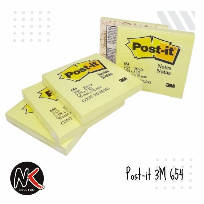 

Post-it 3M 654 Yellow Memo Sticky Note