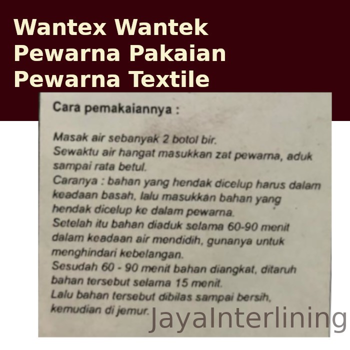 Wantex Wantek Pewarna Pakaian Pewarna Textile