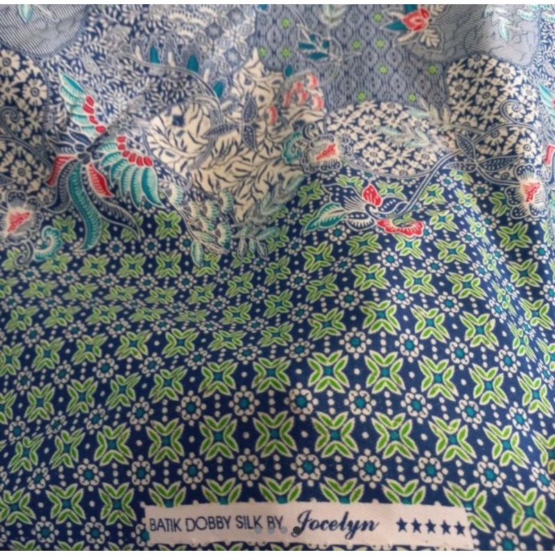 kain batik meteran murah batik doby silk jocelyn biru muda -50cm