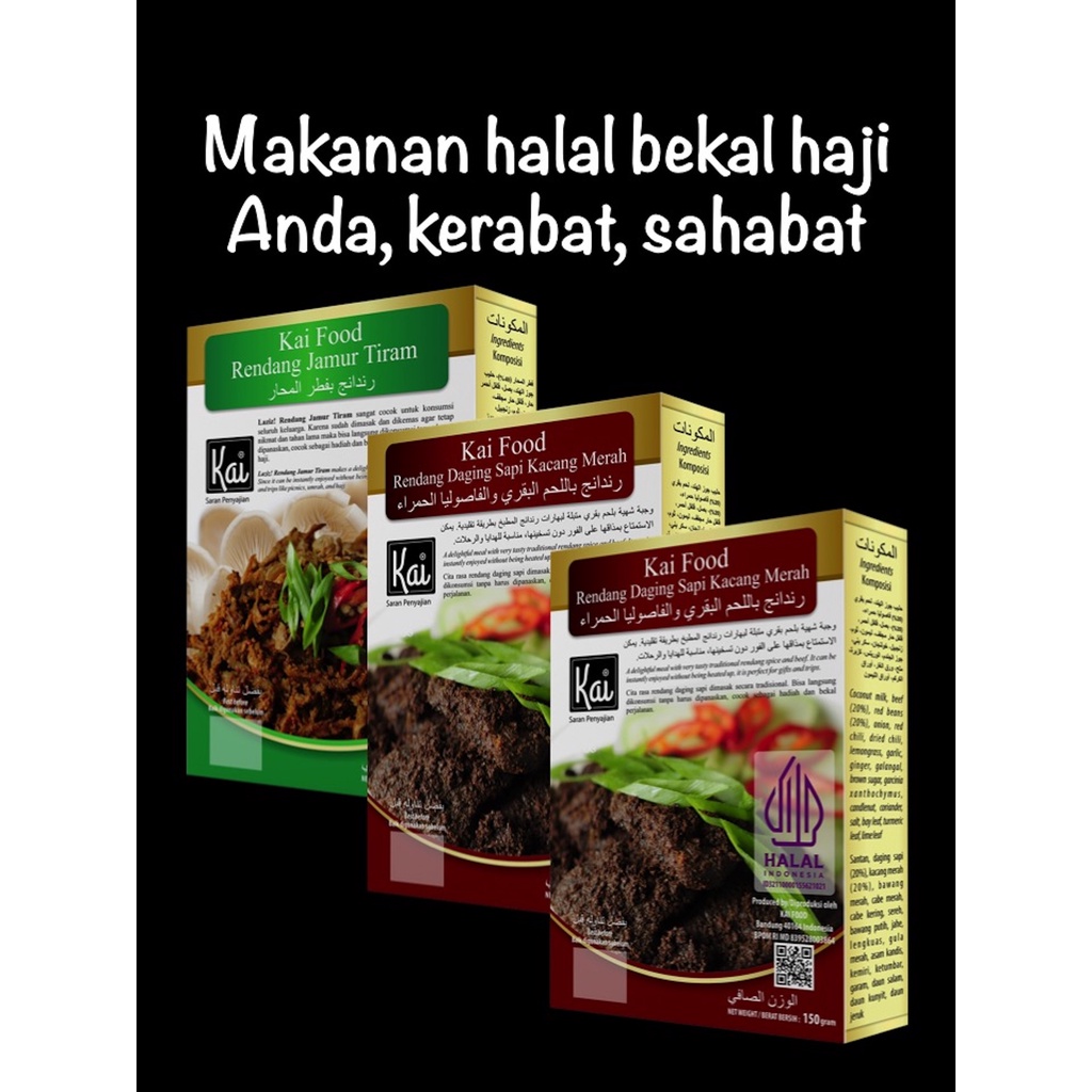 

Trio Hemat 2 RENDANG DAGING SAPI KACANG MERAH 1 RENDANG JAMUR TIRAM Kai Food 450g