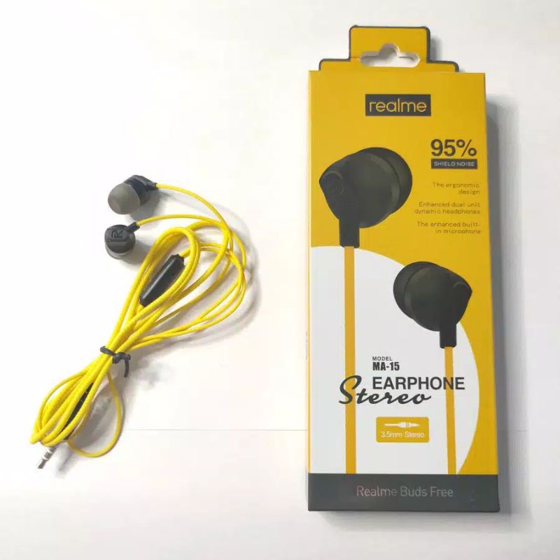 HEADSET HANDSFREE REALME MODEL MA-15 STEREO EARPHONE MA-15