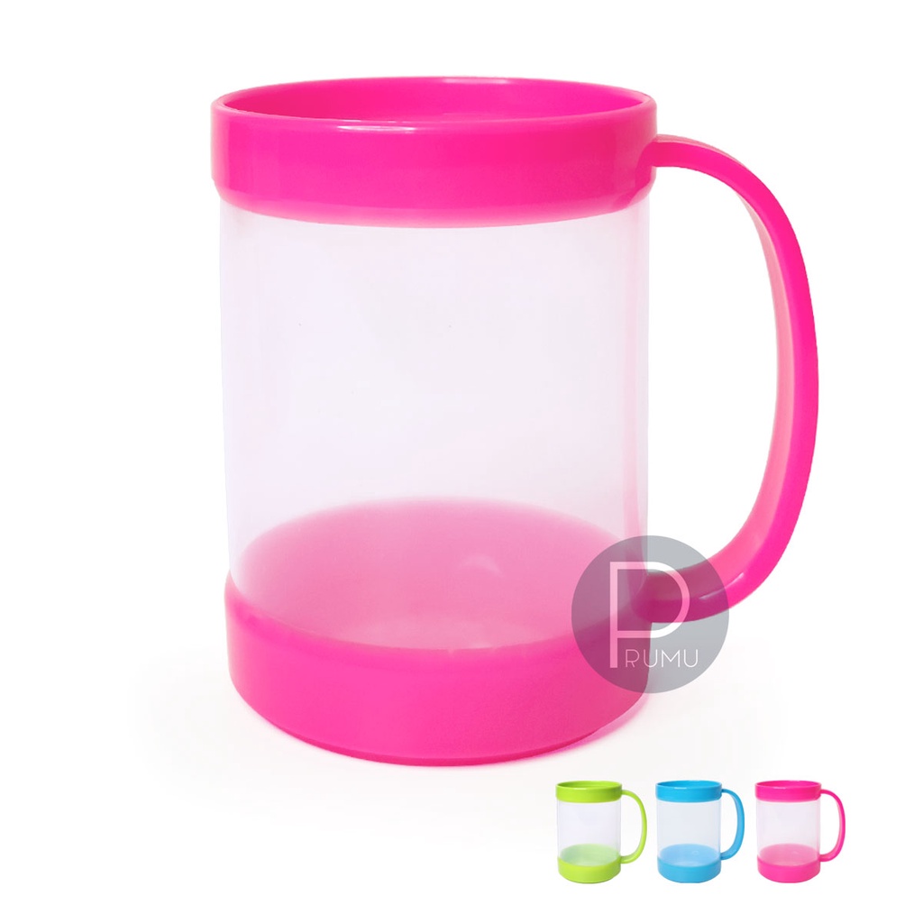 Gelas Mug Plastik - Gelas Plastik - Cangkir Plastik - Gelas Cangkir Plastik Mug Cangkir - Clio Lychee