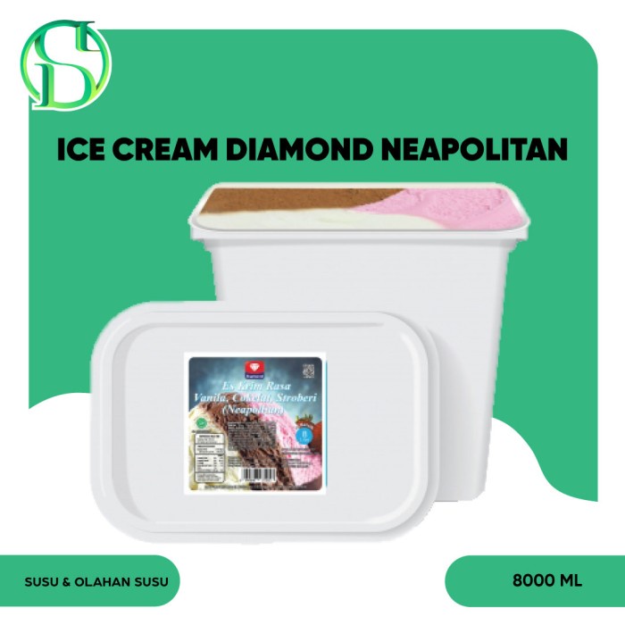 

Ice Cream Diamond Es Krim Neapolitan Varian 8 Liter