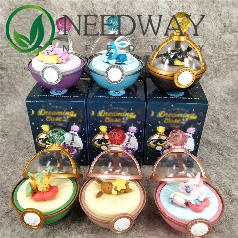 Needway  Japanese Anime Pokemon Blind Box Collections Figure Eevee Family Pokemon Figure Elf Figure Decoration Gift Model Toy Blind Box Toy Doll Sleeping Pokemon